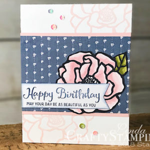 Beautiful Day Happy Birthday | Stampin Up Demonstrator Linda Cullen | Crafty Stampin’ | Purchase your Stampin’ Up Supplies | Beautiful Day Stamp Set | Delightful Daisy Designer Series Paper | Stampin Blends | Iridescent Sequin Assortment