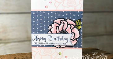 Beautiful Day Happy Birthday | Stampin Up Demonstrator Linda Cullen | Crafty Stampin’ | Purchase your Stampin’ Up Supplies | Beautiful Day Stamp Set | Delightful Daisy Designer Series Paper | Stampin Blends | Iridescent Sequin Assortment