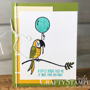 Bird Banter - A Birdie Told Me | Stampin Up Demonstrator Linda Cullen | Crafty Stampin’ | Purchase your Stampin’ Up Supplies | Bird Banter Stamp Set | Color Theory Designer Series Paper | Many Marvelous Markers