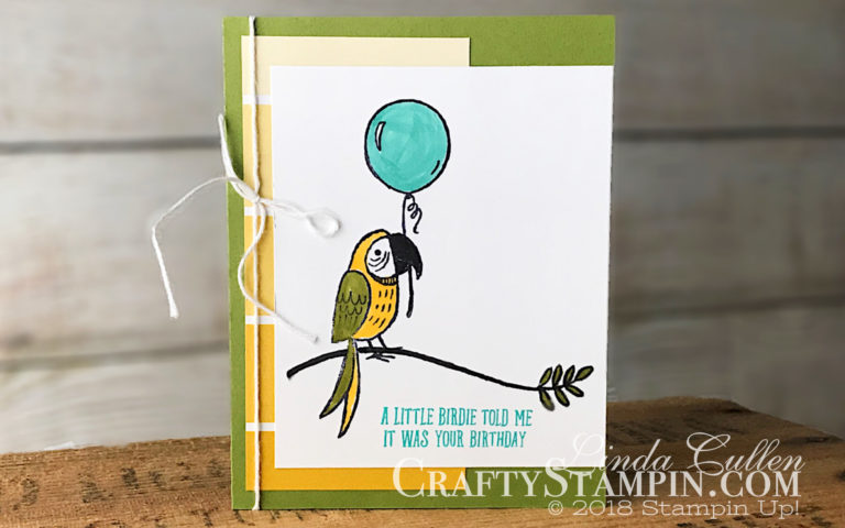 Bird Banter - A Birdie Told Me | Stampin Up Demonstrator Linda Cullen | Crafty Stampin’ | Purchase your Stampin’ Up Supplies | Bird Banter Stamp Set | Color Theory Designer Series Paper | Many Marvelous Markers