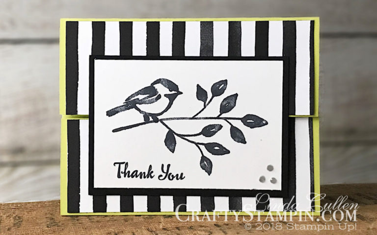 Petal Palette Black & White Bird | Stampin Up Demonstrator Linda Cullen | Crafty Stampin’ | Purchase your Stampin’ Up Supplies | Petal Palette Stamp Set | Petal Passion Designer Series Paper | Rhinestones Basic Jewels