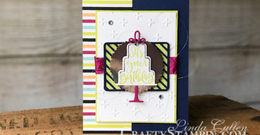 Coffee & Crafts Class: Celebration Time | Stampin Up Demonstrator Linda Cullen | Crafty Stampin’ | Purchase your Stampin’ Up Supplies | Celebration Time Stamp Set | Picture Perfect Party Designer Series Paper | Tutti-Frutti Designer Series Paper | Celebration Thinlits Dies | Sparkle Textured Impression Folder | Starburst Punch