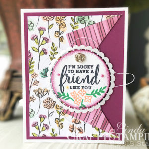 Share What You Love - Lucky Friend | Stampin Up Demonstrator Linda Cullen | Crafty Stampin’ | Purchase your Stampin’ Up Supplies | Share What You Love Gotta Have It All Bundle | Stitched Shapes Framelits Dies |