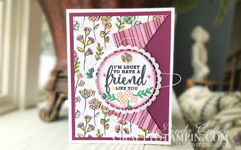 Share What You Love - Lucky Friend | Stampin Up Demonstrator Linda Cullen | Crafty Stampin’ | Purchase your Stampin’ Up Supplies | Share What You Love Gotta Have It All Bundle | Stitched Shapes Framelits Dies |