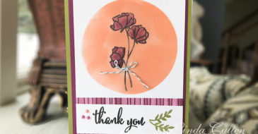 Share What You Love - Grapefruit Highlight | Stampin Up Demonstrator Linda Cullen | Crafty Stampin’ | Purchase your Stampin’ Up Supplies | Love What You Do Stamp Set | Share What You Love Specialty Designer Series Paper | Layering Circles Frameltis | Share What You Love Embellishment Kit