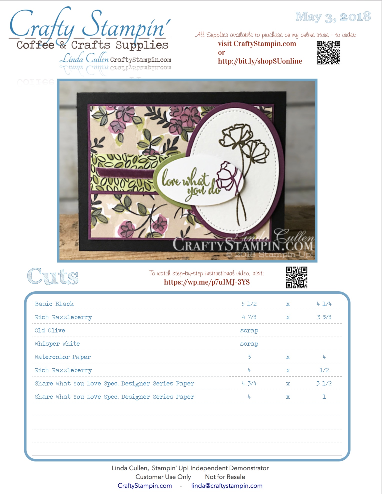 Coffee & Crafts Class: Share What You Love | Stampin Up Demonstrator Linda Cullen | Crafty Stampin’ | Purchase your Stampin’ Up Supplies | Share What You Love Gotta Have It All Bundle | Stitched Shapes Framelits Dies | Layering Ovals Framelits Dies | Stamparatus | Gold Embossing Powder