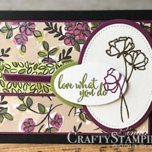 Coffee & Crafts Class: Share What You Love | Stampin Up Demonstrator Linda Cullen | Crafty Stampin’ | Purchase your Stampin’ Up Supplies | Share What You Love Gotta Have It All Bundle | Stitched Shapes Framelits Dies | Layering Ovals Framelits Dies | Stamparatus | Gold Embossing Powder