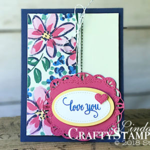 Coffee & Crafts Class: Garden Impressions Stitched Labels | Stampin Up Demonstrator Linda Cullen | Crafty Stampin’ | Purchase your Stampin’ Up Supplies | Enjoy Life Stamp Set | Stitched labels Framelits Dies | Garden Impressions Designer Series Paper | Silver Bakers Twine