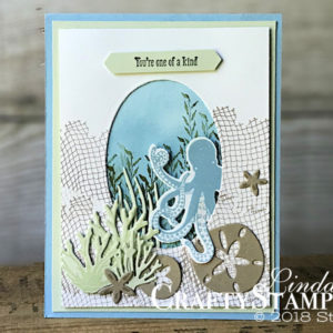 Sea of Texture One of a Kind | Stampin Up Demonstrator Linda Cullen | Crafty Stampin’ | Purchase your Stampin’ Up Supplies | Sea of Texture Stamp Set | Under the Sea Framelit Dies | Layering Ovals Framelits Dies |