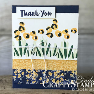 Abstract Impressions Navy Thank You | Stampin Up Demonstrator Linda Cullen | Crafty Stampin’ | Purchase your Stampin’ Up Supplies | Abstract Impressions Stamp Set | Garden Impressions Designer Series Paper | Whisper White Solid Baker’s Twine