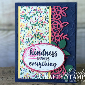 Coffee & Crafts Class: Springtime Impressions Border | Stampin Up Demonstrator Linda Cullen | Crafty Stampin’ | Purchase your Stampin’ Up Supplies | Abstract Impressions Stamp Set | Springtime Impressions Framelits Dies | Garden Impressions Designer Series Paper | Petal Burst Embossing Folder | Leaf Punch