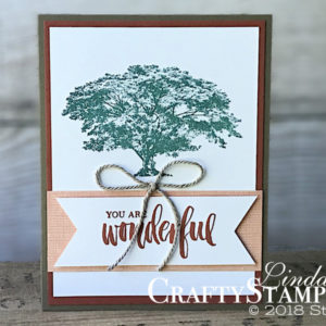 Rooted in Nature Wonderful Tree | Stampin Up Demonstrator Linda Cullen | Crafty Stampin’ | Purchase your Stampin’ Up Supplies | Rooted In Nature Stamp Set | Nature’s Poem Designer Series Paper | Nature’s Twine