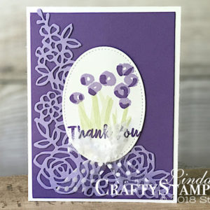 Abstract Impressions - Gorgeous Grape | Stampin Up Demonstrator Linda Cullen | Crafty Stampin’ | Purchase your Stampin’ Up Supplies | Abstract Impressions Stamp Set | Stitched Shapes Framelits Dies | Springtime Impressions Thinlits