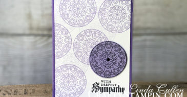 Painted Glass Gorgeous Grape Sympathy | Stampin Up Demonstrator Linda Cullen | Crafty Stampin’ | Purchase your Stampin’ Up Supplies | Painted Glass Stamp Set | Faceted Dots