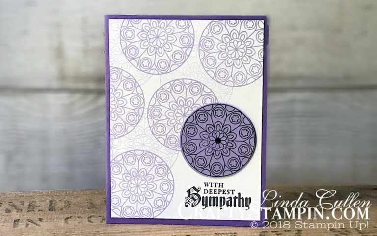 Painted Glass Gorgeous Grape Sympathy | Stampin Up Demonstrator Linda Cullen | Crafty Stampin’ | Purchase your Stampin’ Up Supplies | Painted Glass Stamp Set | Faceted Dots