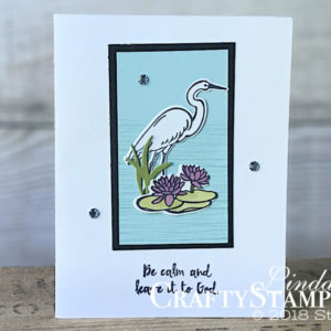 Lilypad Lake - Simple Crane | Stampin Up Demonstrator Linda Cullen | Crafty Stampin’ | Purchase your Stampin’ Up Supplies | Lilypad Lake Stamp Set | Lakeside Framelit