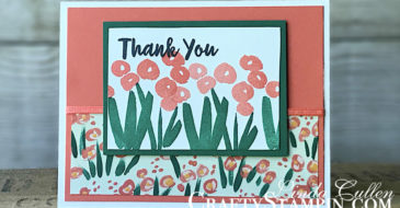 Abstract Impressions - Grapefruit Thank You | Stampin Up Demonstrator Linda Cullen | Crafty Stampin’ | Purchase your Stampin’ Up Supplies | Abstract Impressions Stamp Set | Garden Impressions Designer Series Paper