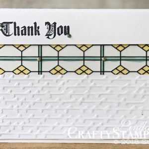 Painted Glass Thank You Window | Stampin Up Demonstrator Linda Cullen | Crafty Stampin’ | Purchase your Stampin’ Up Supplies | Painted Glass Stamp Set | Petal Pair Embossing Folder | Graceful Glass Designer Vellum