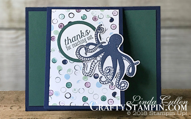 Sea of Texture - Reaching Out | Stampin Up Demonstrator Linda Cullen | Crafty Stampin’ | Purchase your Stampin’ Up Supplies | Sea of Texture Stamp Set | Under the Sea Framelits | Tranquil Textures Designer Series Paper