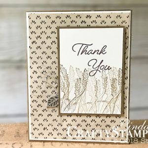 Blended Seasons Fall Harvest | Stampin Up Demonstrator Linda Cullen | Crafty Stampin’ | Purchase your Stampin’ Up Supplies | Blended Seasons Stamp Set | Stitched Seasons Framelits Dies | Silver Metallic Thread | Leaves Trinkets