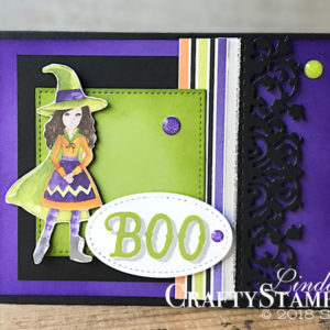 Stamp It Group 2018 Halloween Blog Hop | Stampin Up Demonstrator Linda Cullen | Crafty Stampin’ | Purchase your Stampin’ Up Supplies | Warm Hearted Stamp Set | Stitched Shapes Framelits | Delicate Lace Edgelits | Glitter Enamel | Toil & Trouble Designer Series Paper |