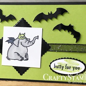 Trick or Tweet Batty for You | Stampin Up Demonstrator Linda Cullen | Crafty Stampin’ | Purchase your Stampin’ Up Supplies | Trick or Tweet Stamp Set | Beautiful You Stamp Set | Black Foil Sheets | Spooky Bats Punch | Stampin Blends |