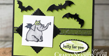 Trick or Tweet Batty for You | Stampin Up Demonstrator Linda Cullen | Crafty Stampin’ | Purchase your Stampin’ Up Supplies | Trick or Tweet Stamp Set | Beautiful You Stamp Set | Black Foil Sheets | Spooky Bats Punch | Stampin Blends |