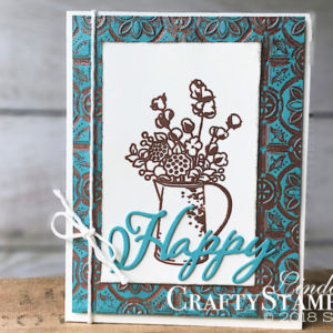 Country Home Patina Tin Tile | Stampin Up Demonstrator Linda Cullen | Crafty Stampin’ | Purchase your Stampin’ Up Supplies | Country Home stamp set | Merry Christmas Thinlits | Tin Tile Dynamic Textured Impressions Embossing Folder | Festive Farmhouse Cotton Twine