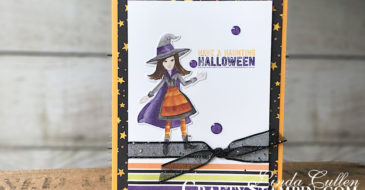 Toil & Trouble Haunting Halloween | Stampin Up Demonstrator Linda Cullen | Crafty Stampin’ | Purchase your Stampin’ Up Supplies | Labels to Love Stamp Set | Toil & Trouble Designer Series Paper | Black 5/8 Glittered Organdy Ribbon |