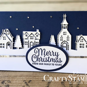 Coffee & Crafts Class: Hometown Greetings | Stampin Up Demonstrator Linda Cullen | Crafty Stampin’ | Purchase your Stampin’ Up Supplies | Snowflake Sentiments Stamp Set | Hometown Greetings Edgelits Dies | Stitched Shapes Framelits Dies | Layering Ovals Framelits Dies | Silver Mini Sequin Trim |
