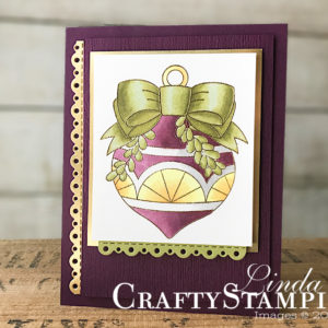 Stamp It Group 2018 Christmas Blog Hop | Stampin Up Demonstrator Linda Cullen | Crafty Stampin’ | Purchase your Stampin’ Up Supplies | Great Joy stamp set | Stampin Blends | Bouncing Baby Framelits | Subtle Dynamic Textured Impressions Embossing Folder | Wink of Stella | Stamparatus | Gold Embossing Powder