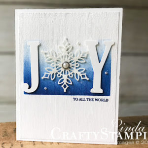 Snowflake Showcase - New Beginnings | Stampin Up Demonstrator Linda Cullen | Crafty Stampin’ | Purchase your Stampin’ Up Supplies | Snow is Glistening stamp set | Snowfall Thinlits | Large Letters Framelit | Subtle Embossing Folder