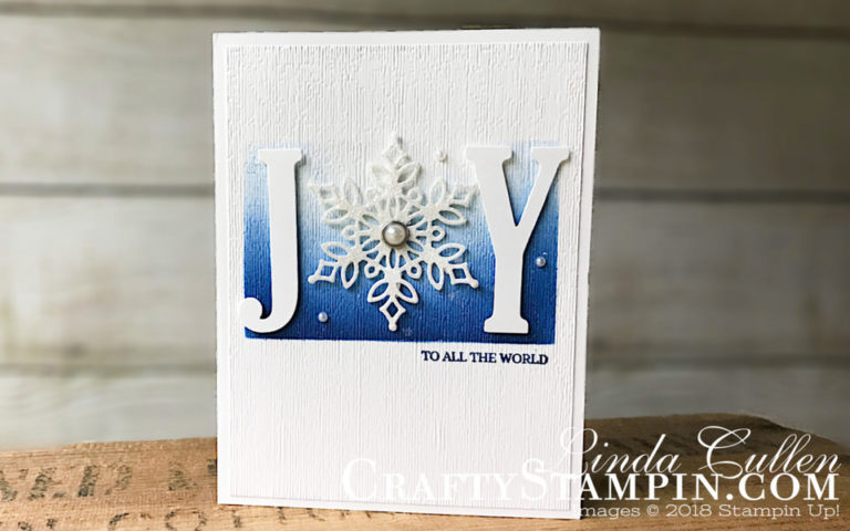 Snowflake Showcase - New Beginnings | Stampin Up Demonstrator Linda Cullen | Crafty Stampin’ | Purchase your Stampin’ Up Supplies | Snow is Glistening stamp set | Snowfall Thinlits | Large Letters Framelit | Subtle Embossing Folder