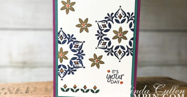 Snowflake Showcase - Happiness Surrounds | Stampin Up Demonstrator Linda Cullen | Crafty Stampin’ | Purchase your Stampin’ Up Supplies | Happiness Surrounds stamp set | Bright Copper Shimmer Paint
