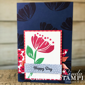 Bloom by Bloom Happy Day | Stampin Up Demonstrator Linda Cullen | Crafty Stampin’ | Purchase your Stampin’ Up Supplies | Bloom by Bloom Stamp Set | Itty Bitty Birthdays Stamp Set | JHappiness Blooms Memories & More Card Pack | Happiness Blooms Memories & More Cards & Envelopes | Happiness Blooms Enamel Dots | Calypso Coral 3/8 Satin Ribbon