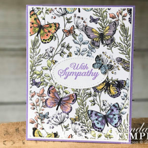 Botanical Butterfly Sympathy | Stampin Up Demonstrator Linda Cullen | Crafty Stampin’ | Purchase your Stampin’ Up Supplies | Lasting Lily Stamp Set | Butterfly Duet Punch | Botanical Butterfly Designer Series Paper