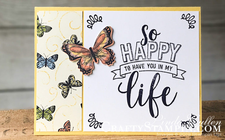 Amazing Life Botanical Butterfly | Stampin Up Demonstrator Linda Cullen | Crafty Stampin’ | Purchase your Stampin’ Up Supplies | Amazing Life Stamp Set | Botanical Butterfly Designer Series Paper | Butterfly Duet Punch