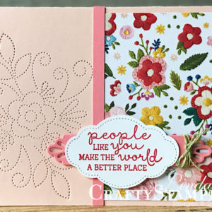 Needle & Thread A Better Place | Stampin Up Demonstrator Linda Cullen | Crafty Stampin’ | Purchase your Stampin’ Up Supplies | Needle & Thread Stamp Set | Needlepoint Nook Designer Series Paper | Needlepoint Elements Framelits Dies | Pretty Label Punch | Old Olive Linen Thread