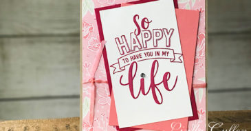 Amazing Life Valentine | Stampin Up Demonstrator Linda Cullen | Crafty Stampin’ | Purchase your Stampin’ Up Supplies | Amazing Life Stamp Set | All My Love Designer Series Paper | All My Love Ribbon Combo Pack | Rhinestone Basic Jewels