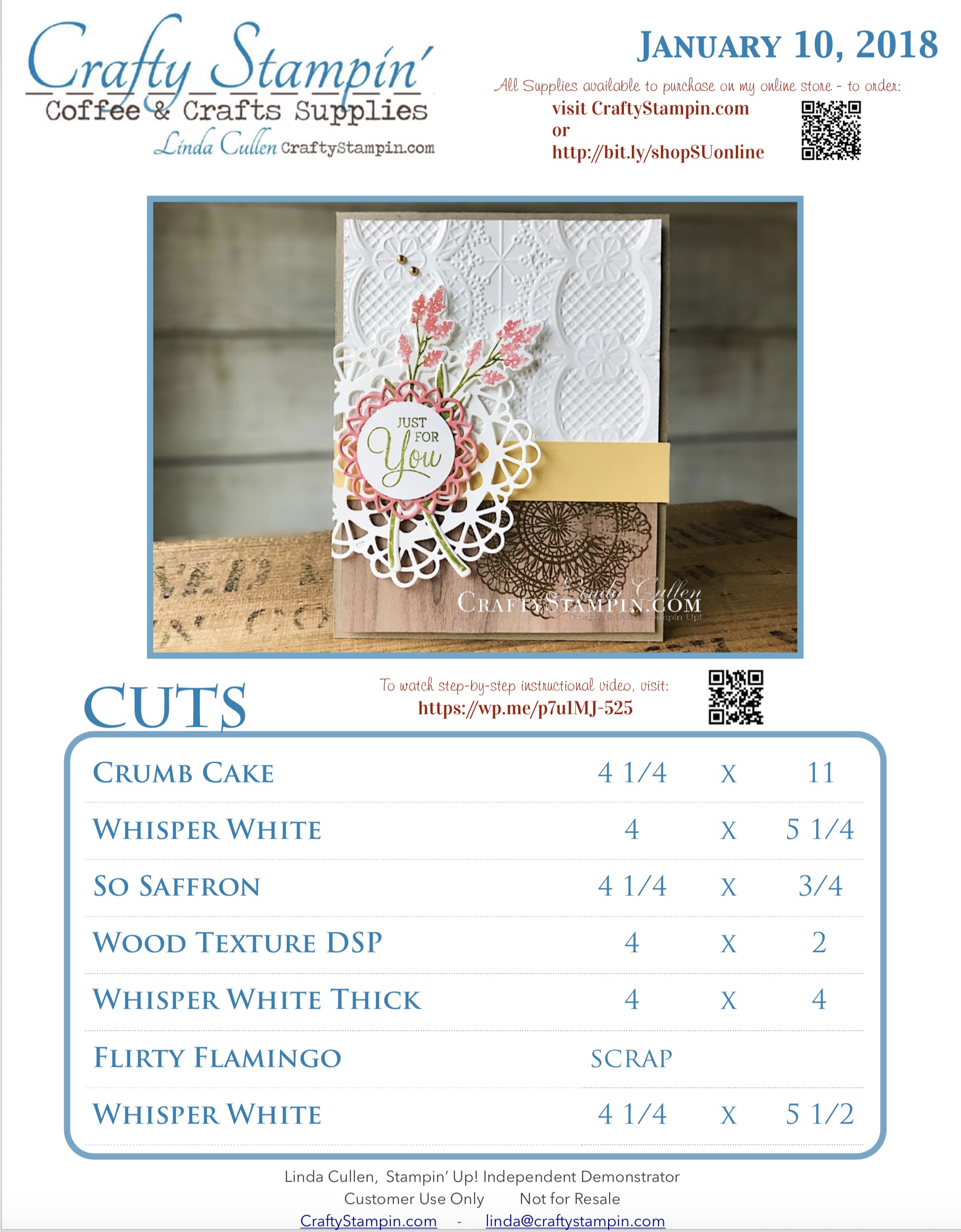 Stampin Up Demonstrator Linda Cullen | Crafty Stampin’ | Purchase your Stampin’ Up Supplies