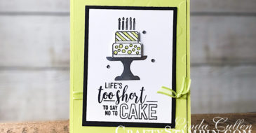 Amazing Life with Cake | Stampin Up Demonstrator Linda Cullen | Crafty Stampin’ | Purchase your Stampin’ Up Supplies | Piece of Cake stamp set | Amazing Life stamp set | Silver Foil Sheets | Cake Builder Punch | Polka Dot Basics Texture Embossing Folder