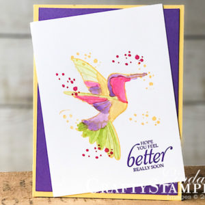 Humming Along Watercolor | Stampin Up Demonstrator Linda Cullen | Crafty Stampin’ | Purchase your Stampin’ Up Supplies | Humming Along Stamp Set | Wink of Stella