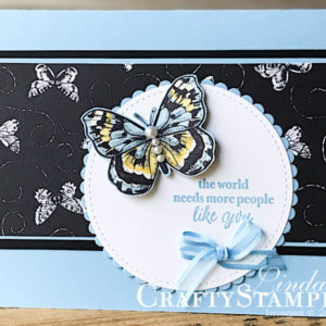 Part of My Story with Botanical Butterfly | Stampin Up Demonstrator Linda Cullen | Crafty Stampin’ | Purchase your Stampin’ Up Supplies | Part of My Story Stamp Set | Botanical Butterfly Designer Series Paper | Layering Circle Framelits | Stitched Shapes Framelits
