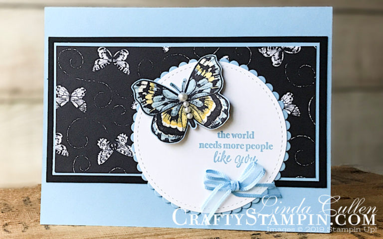 Part of My Story with Botanical Butterfly | Stampin Up Demonstrator Linda Cullen | Crafty Stampin’ | Purchase your Stampin’ Up Supplies | Part of My Story Stamp Set | Botanical Butterfly Designer Series Paper | Layering Circle Framelits | Stitched Shapes Framelits