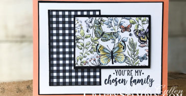 Part Of My Story Butterfly | Stampin Up Demonstrator Linda Cullen | Crafty Stampin’ | Purchase your Stampin’ Up Supplies | Part of My Story Stamp Set | Botanical Butterfly Designer Series Paper | Rhinestone Basic Jewls
