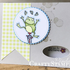 So Hoppy Together - You Can Do Anything | Stampin Up Demonstrator Linda Cullen | Crafty Stampin’ | Purchase your Stampin’ Up Supplies | So Hoppy Together Stamp Set | Beauty Abounds stamp set | Gingham Gala Designer Series Paper | Layering Ovals Framelits | Stitched Shapes Framelits Dies | Layering Circles Framelits Dies | Frosted Flower Embellishments | Metallic Pearls | Stampin’ Blends