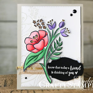Greek Isles Achiever Blog Hop February 2019 | Stampin Up Demonstrator Linda Cullen | Crafty Stampin’ | Purchase your Stampin’ Up Supplies | All That You Are Stamp Set | Rectangle Stitched Framelits Dies | Story Label Punch | Faceted Dots | Gold Mini Sequin Trim | 5/8 Burlap Ribbon | Stampin Blends