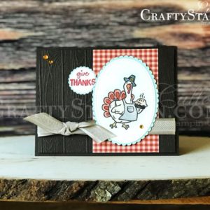 Birds of a Feather - Give Thanks | Stampin Up Demonstrator Linda Cullen | Crafty Stampin’ | Purchase your Stampin’ Up Supplies | Birds of a Feather Stamp Set | Layering Ovals Dies | Pinewood Planks 3D Embossing Folder | Holiday Rhinestones Basic Jewels