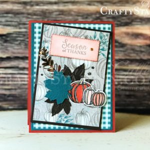 Gather Together - Season of Thanks | Stampin Up Demonstrator Linda Cullen | Crafty Stampin’ | Purchase your Stampin’ Up Supplies | Gather Together stamp set | Gathered Leaves Dies | Come to Gather Designer Series Paper | Brightly Gleaming Foil Elements | Holiday Rhinestone Basic Jewels