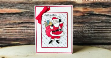 Holly Jolly Christmas Cheer | Stampin Up Demonstrator Linda Cullen | Crafty Stampin’ | Purchase your Stampin’ Up Supplies | Holly Jolly Stamp Set | Itty Bitty Christmas Stamp Set | Wrapped In Plaid Designer Series Paper | Jolly Seasons Dies | Stampin Blends | Eyelet Lace Embossing Folder | Real Red 3/8” Cotton Ribbon